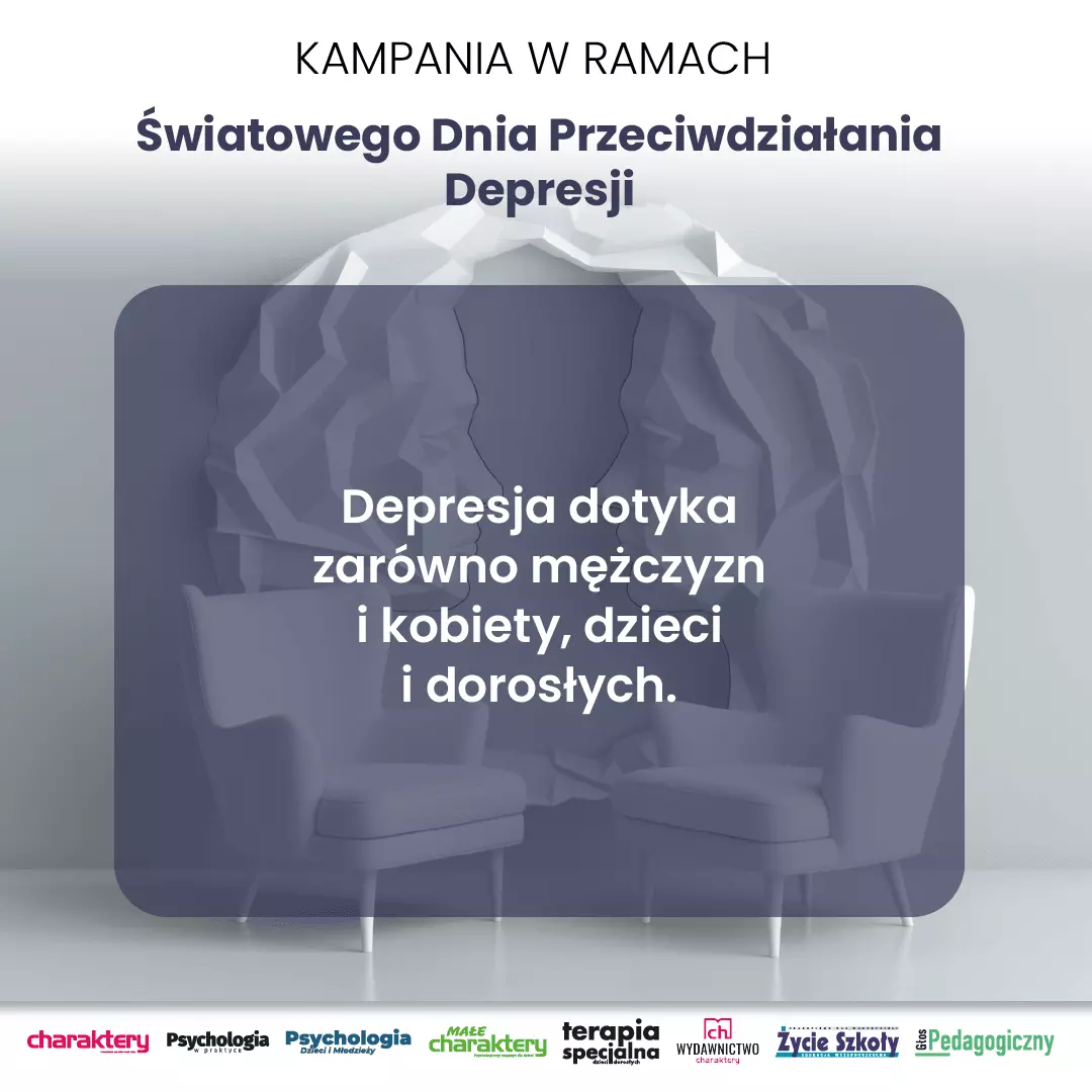 Depresja dotyka zarówno mężczyzn i kobiety ale także dzieci czy młodzież.